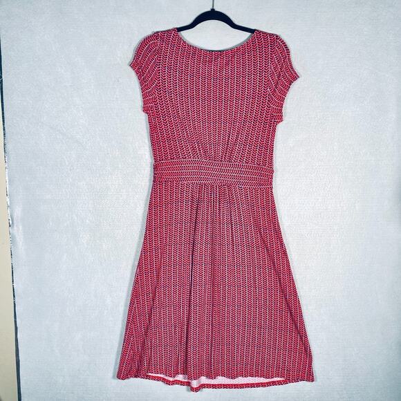 Boden Dress Womens 8 Red Stretch Pullover Midi Boho Costal Cowgirl - Picture 7 of 13